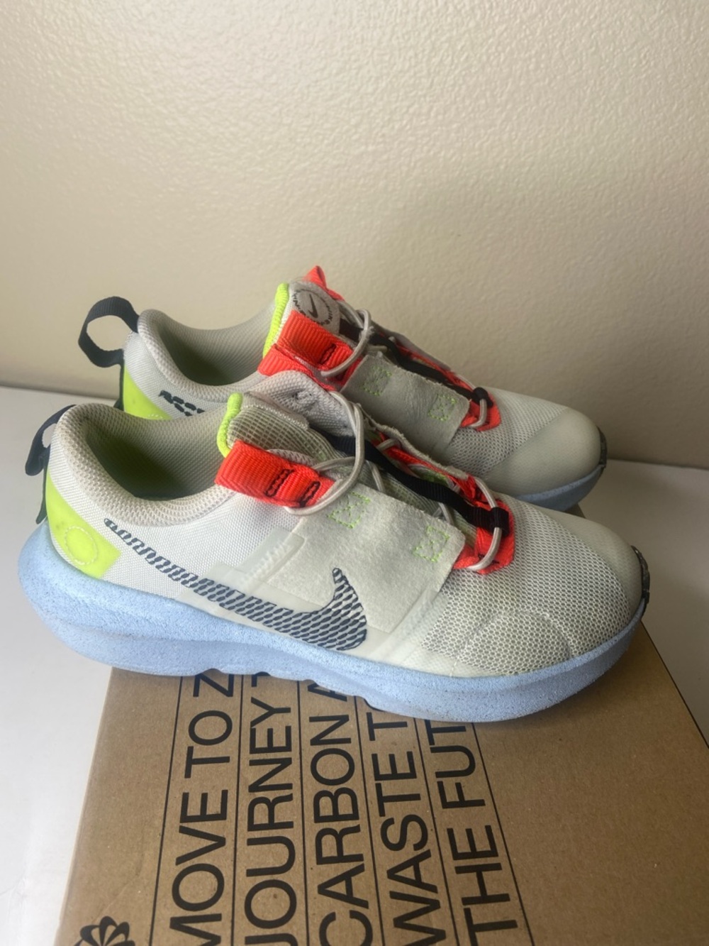 Nike Kids Crater Impact Sneakers - White/Volt/Coral